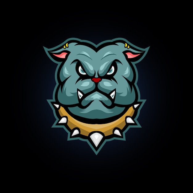 Logo della mascotte testa di bulldog