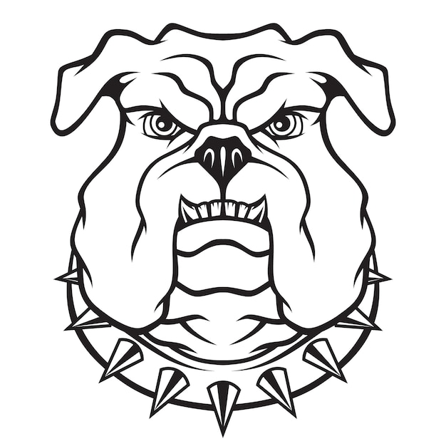 Bulldog head mascot. 