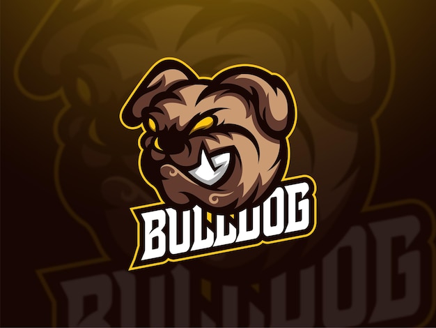 Bulldog head professional esport logo-sjabloon