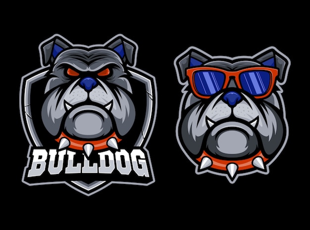 Vector bulldog hoofd esport mascotte logo