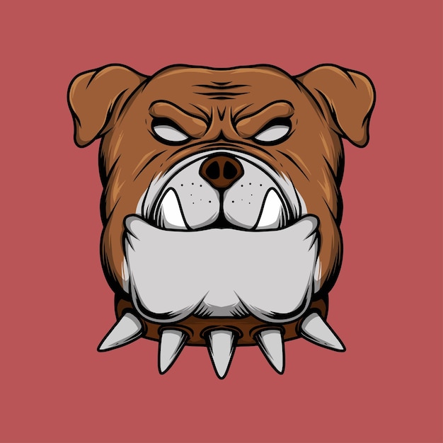 Bulldog hoofd illustratie