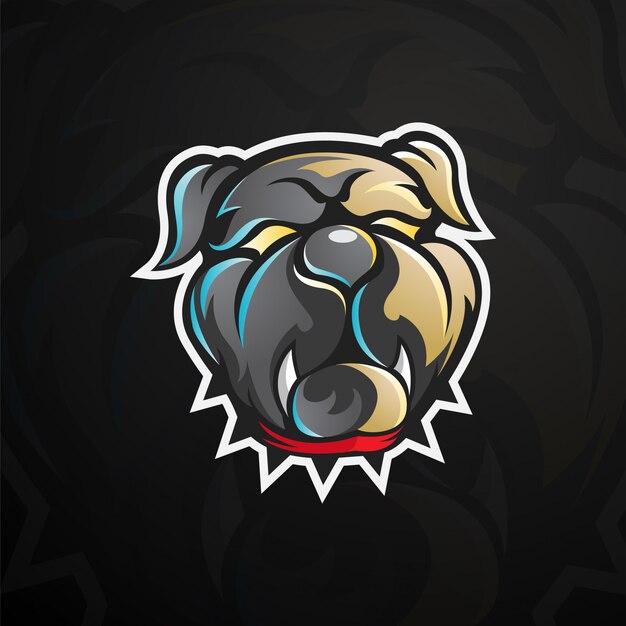 Bulldog hoofd Logo afbeelding