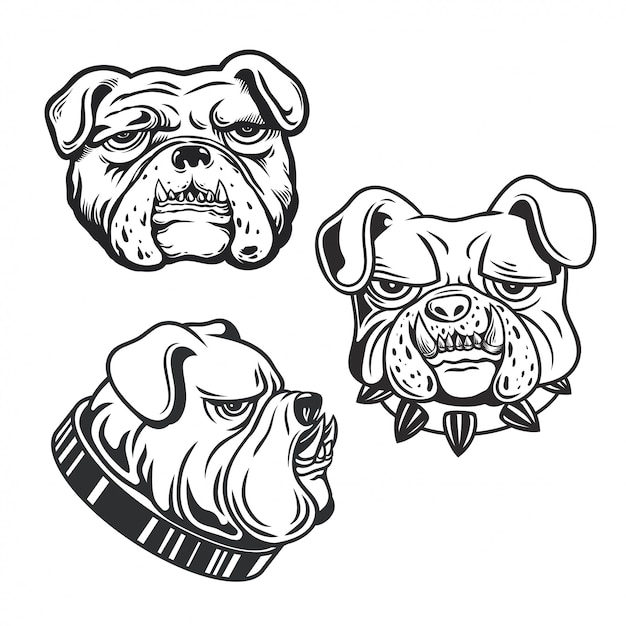Bulldog hoofd logo sticker