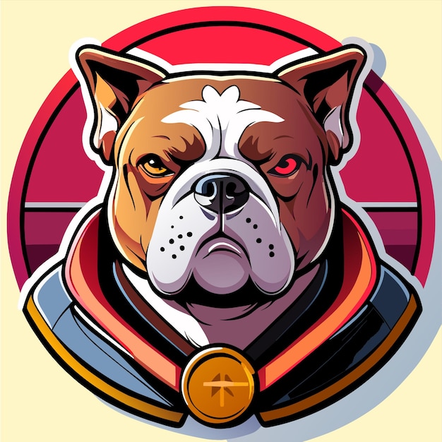 Vector bulldog hoofd mascotte met de hand getekende platte stijlvolle cartoon sticker icoon concept geïsoleerde illustratie