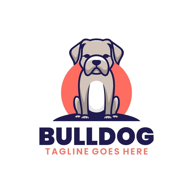 Bulldog illustratie mascotte logo ontwerp