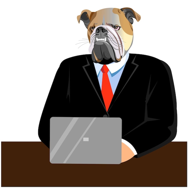 bulldog in zakenman