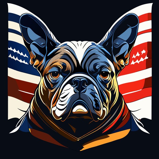 Vector bulldog-isolatie met patriottisch thema