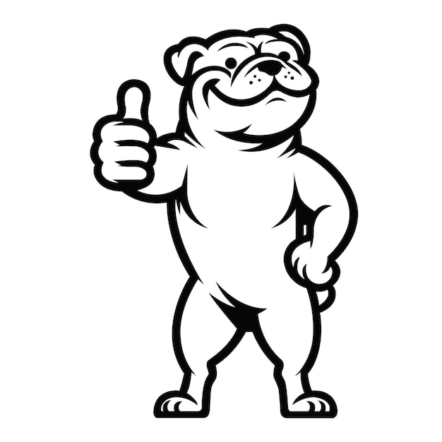 Bulldog Joyful ThumbsUp illustratie vector