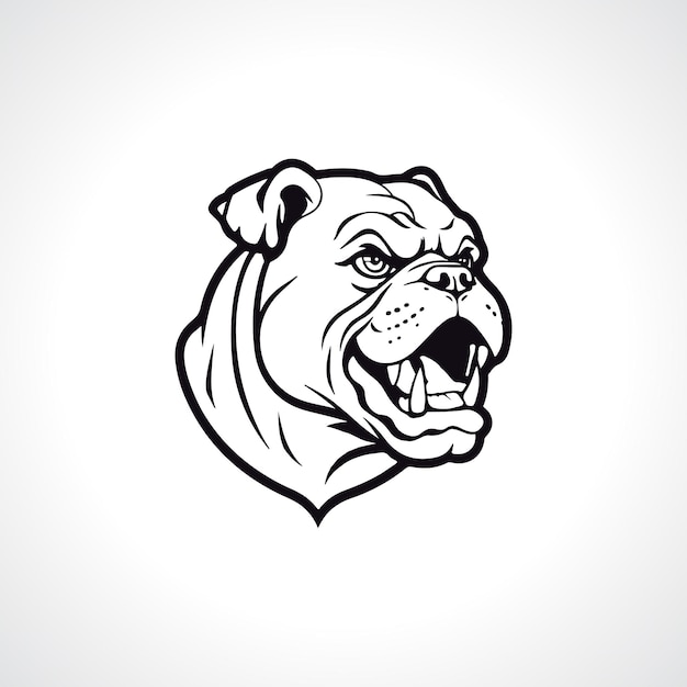 Bulldog logo design testa bulldog vettore logo