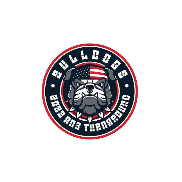 Illustrazione vettoriale di progettazione del logo del bulldog