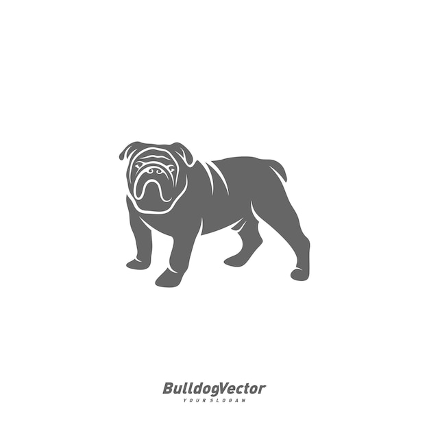 Modello vettoriale di progettazione del logo bulldog silhouette di illustrazione del design bulldog