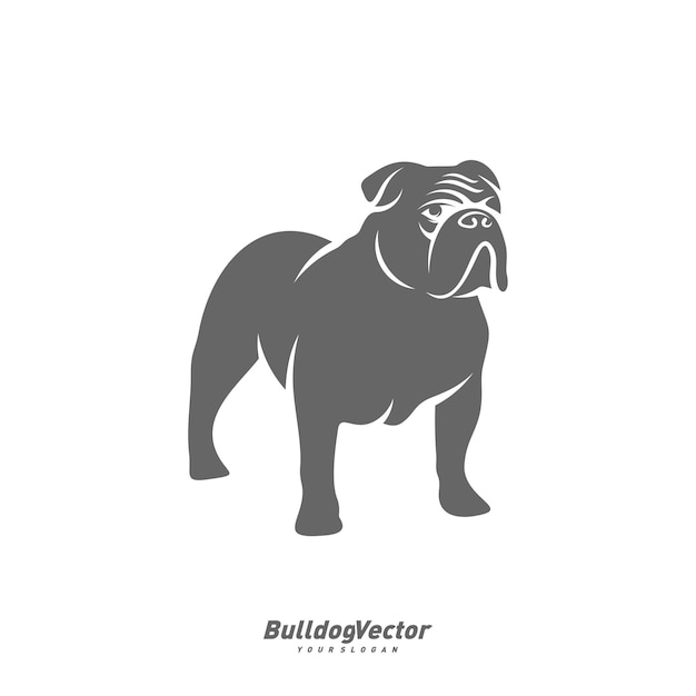 Векторный шаблон логотипа бульдога силуэт иллюстрации дизайна бульдога
