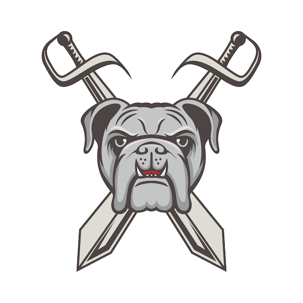 Vettore illustrazione di progettazione di sport della mascotte di logo del bulldog