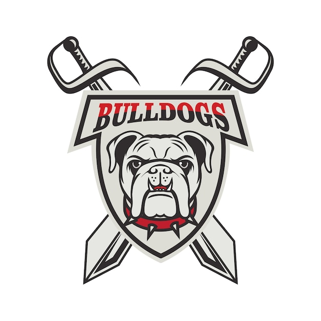 Bulldog logo mascotte sport ontwerp illustratie