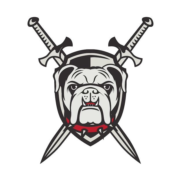 Bulldog logo mascotte sport ontwerp illustratie