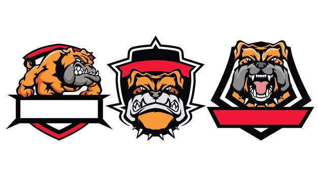 Vector bulldog logo ontwerp voor esport team bulldog logo badge embleem