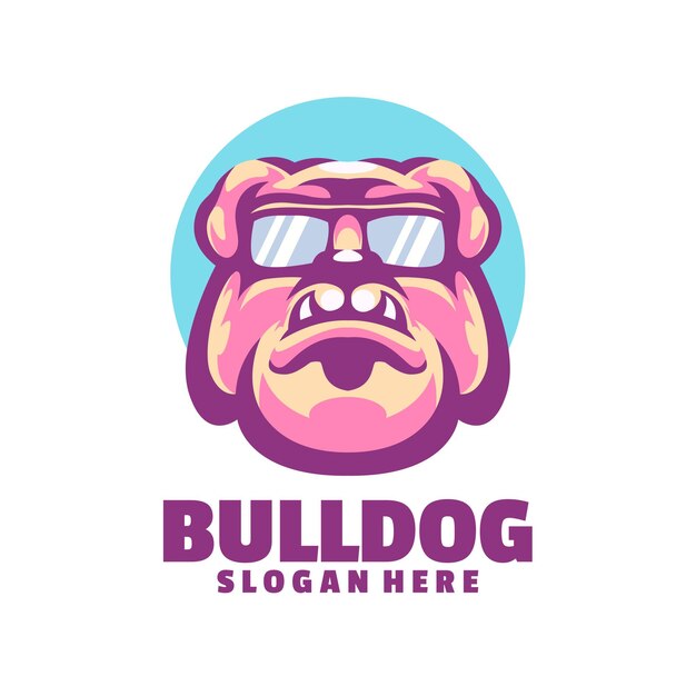 Vettore modello logo bulldog