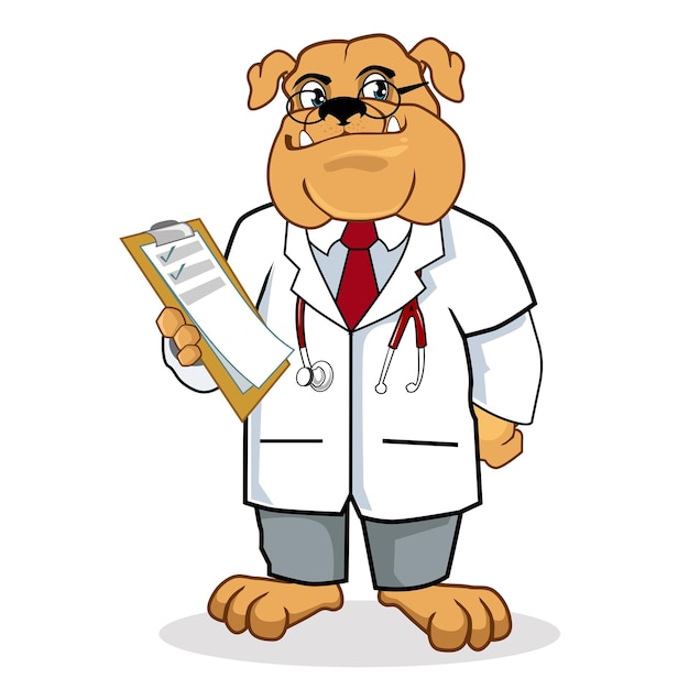 bulldog mascot cartoon in vector