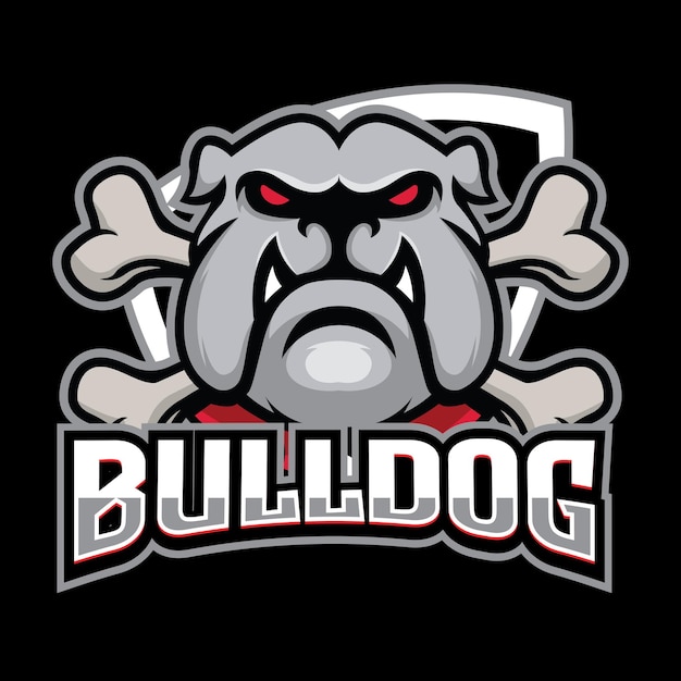 Vector bulldog mascot logo editable