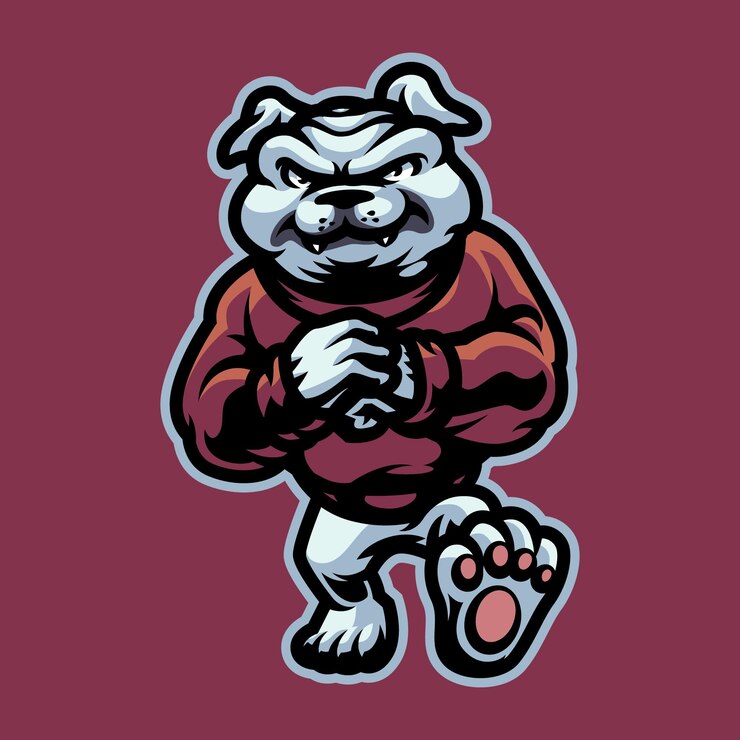 Bulldog Mascot Logo Template for Sport Bussiness and Gaming Team Isolated on Background