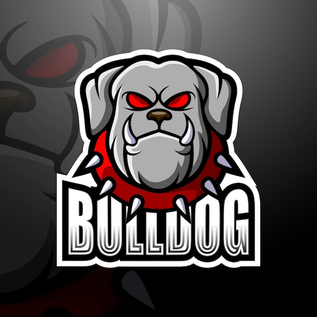 Bulldog mascotte esport logo illustratie