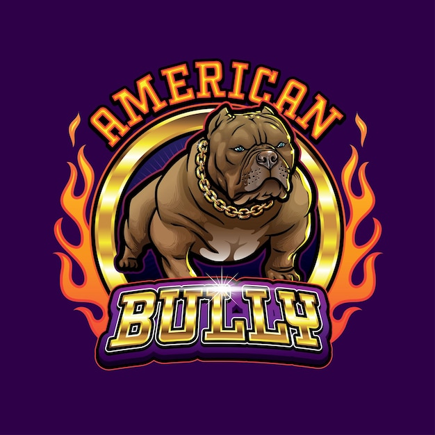 Bulldog mascotte Logo American Bully