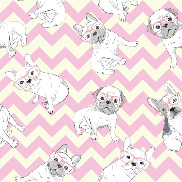 Bulldog pattern vector illustration