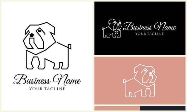 bulldog pit bull logo template