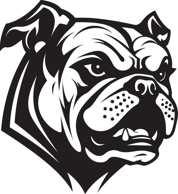 Vettore bulldog power black logo design con icona nera e bold bulldog icona vettoriale