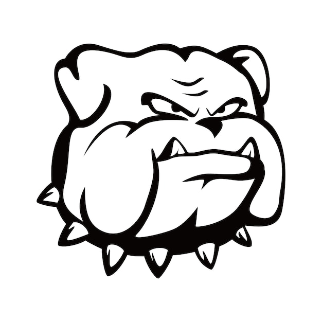 bulldog silhouette logo design angry dog head vector illustration