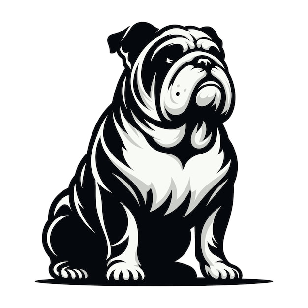 bulldog silhouette vector illustration