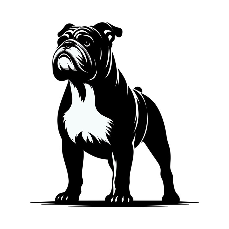 bulldog silhouette vector illustration