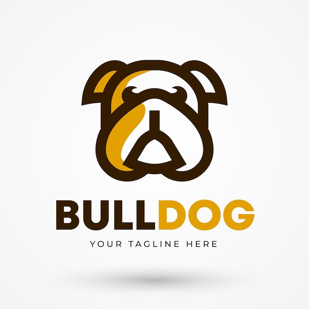 Bulldog Vector Logo-ontwerp Minimaal Bulldog-logo-ontwerp