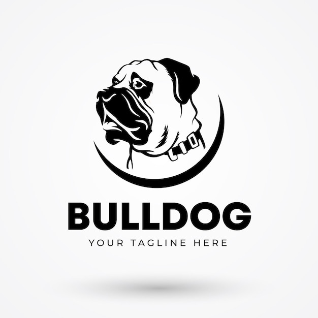 Bulldog Vector Logo-ontwerp Minimaal Bulldog-logo-ontwerp