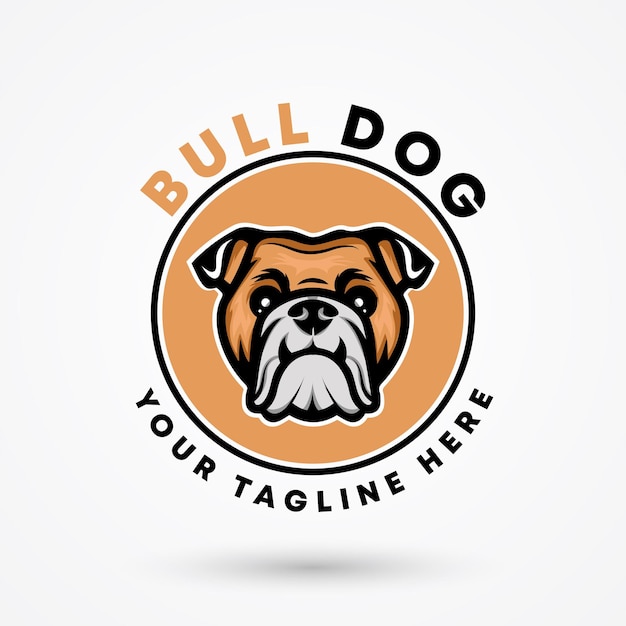 Bulldog Vector Logo-ontwerp Minimaal Bulldog-logo-ontwerp