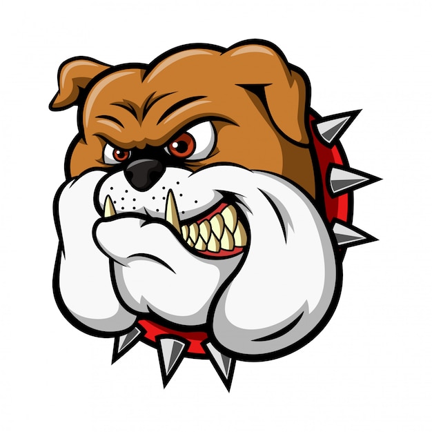 Bulldog wilde dieren hoofd mascotte illustratie