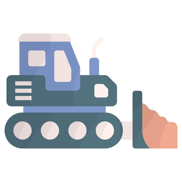 bulldozer duwen vuil concept krachtige bulldozer sloop duwen machines vector pictogram ontwerp Hand