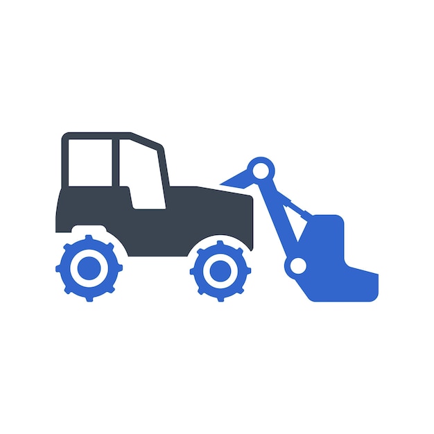 Bulldozer excavator icon