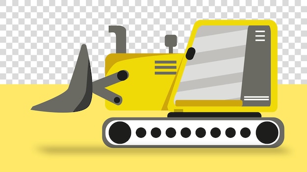 Bulldozer heavy vehicle flat vector design