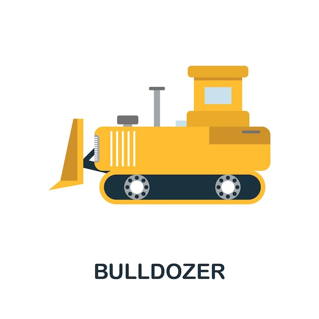 Значок бульдозера Простой элемент из строительной коллекции Значок Creative Bulldozer для шаблонов веб-дизайна инфографика и многое другое