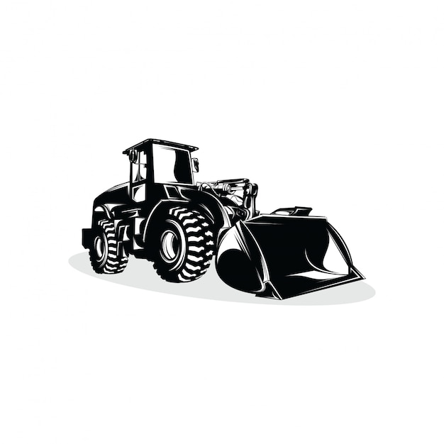 Bulldozer logo ontwerpsjabloon ontwerp