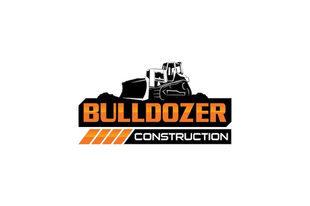 Bulldozer logo sjabloon vector Zwaar materieel logo vector voor bouwbedrijf.