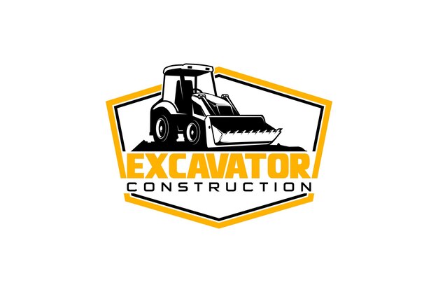 Vector bulldozer logo template vector heavy equipment logo vector for construction.