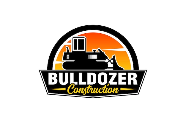 Bulldozer logo template vector Heavy equipment logo vector for construction.