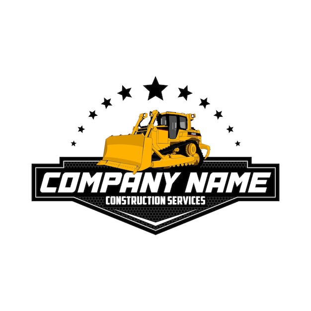 Bulldozer logo template vector