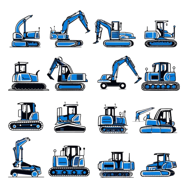 bulldozer silhouet vector witte achtergrond illustratie