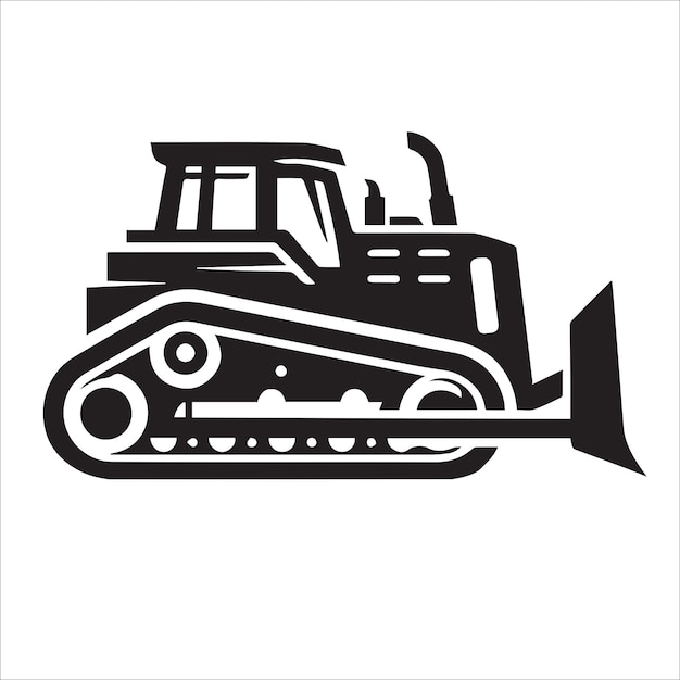 Vector bulldozer silhouette vector illustration