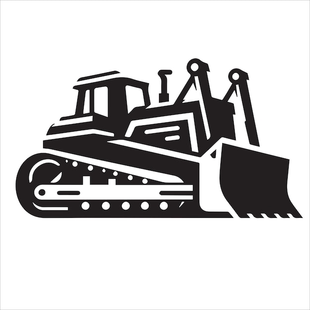 Vector bulldozer silhouette vector illustration