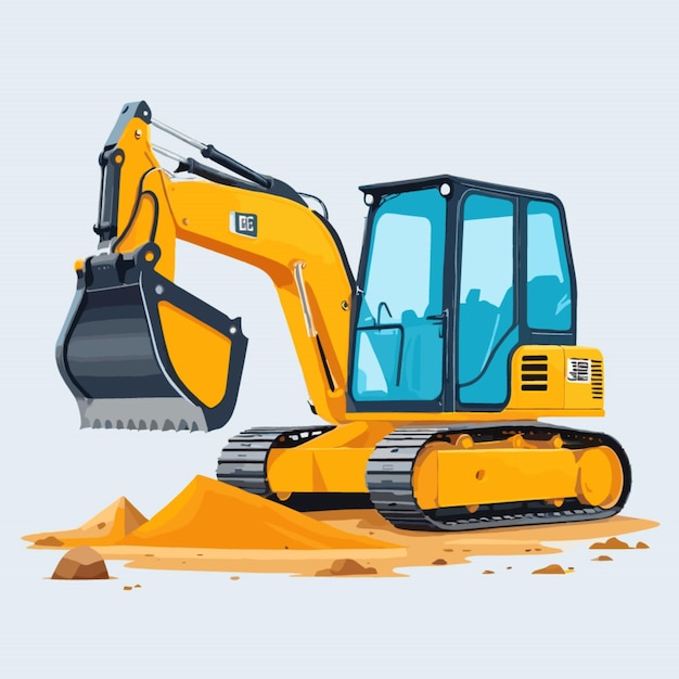 Vector bulldozer vector on a white background