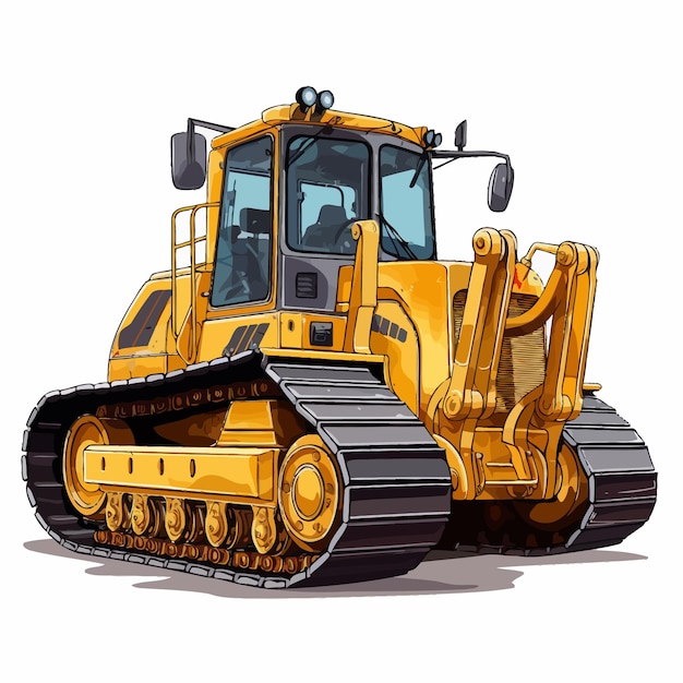 Bulldozer at work vector